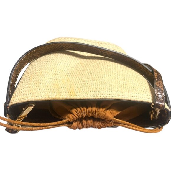 Snakeskin Mini Bucket Bag w/drawstring top! - Picture 2 of 14